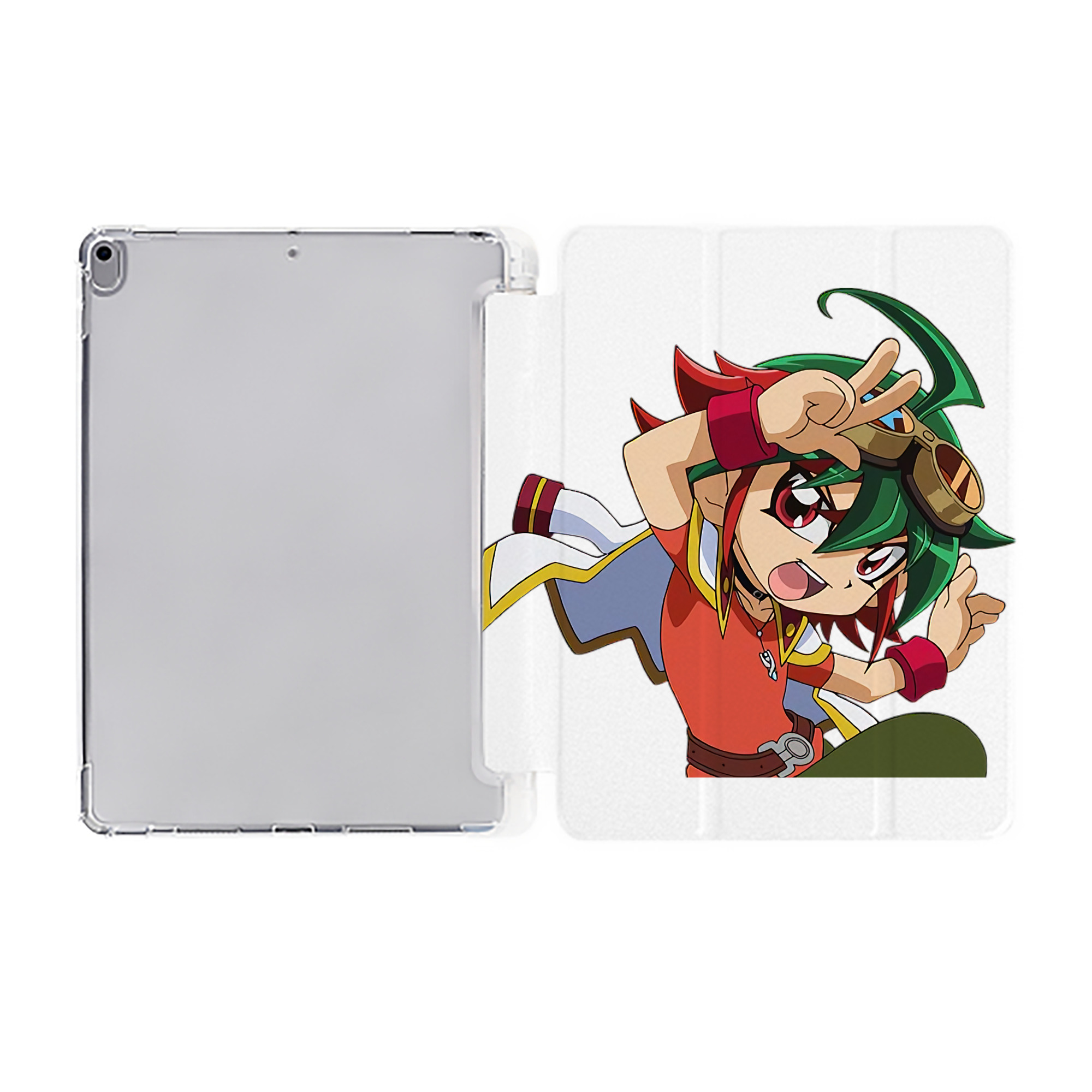 （画像用） 遊☆戯☆王 Yu-Gi-Oh! IPad ケース ペン収納付き 三つ折りスタンド PUレザー×シリコン 対応機種9.5/10.5/10.9インチ